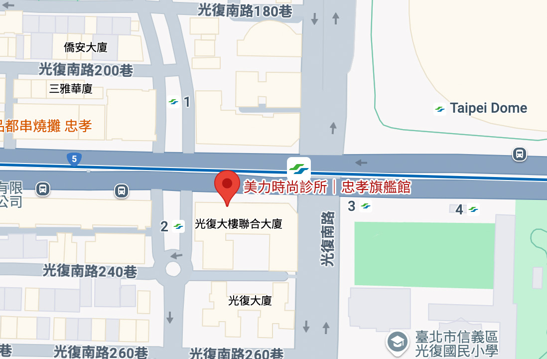 美力時尚診所x忠孝旗艦店地圖
