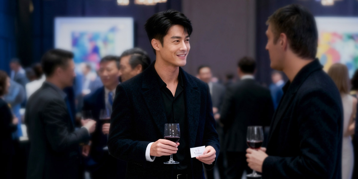 體態良好的男性在商務交流中